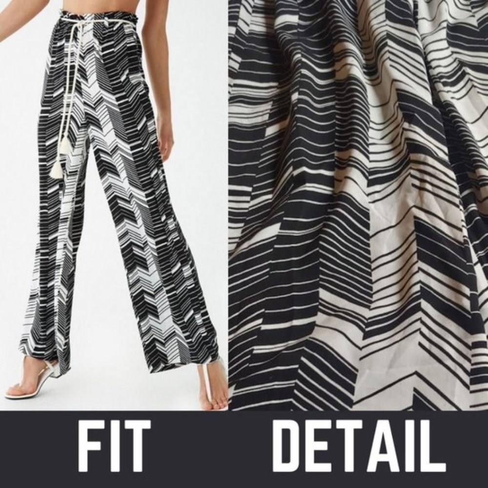 Forever 21 Chevron Print Palazzo Pants with Belt